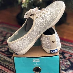 NIB Kate Spade Keds glitter Cream 7.5